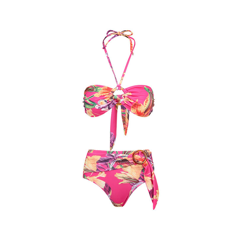 Split Bikini Printed Lace up Sexy Swimsuit Women Split ShineRealm