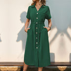 Summer Women Clothes Collared Shirt Dress Jeme