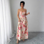 Spring Summer off the Shoulder Strap Women Clothing Fairy Long Elegant Evening Dress SCC