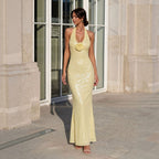 Women Clothing Evening Dress Halter Sexy Dress Sequined High Grade Dress RayWin