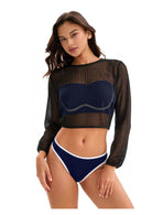Arrival Bikini Swimsuit Women Sexy Three Piece Sets Long Sleeved Blouse Bianco