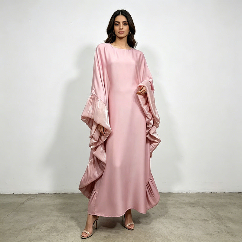 Summer Large Batwing Sleeve Loose Fitting Slim Fit Maxi Dress Women Ory