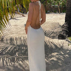 Sexy Cami Dress Women Clothing Sexy Lace Up Backless Knitted Dress Maxi Dress Women Japear
