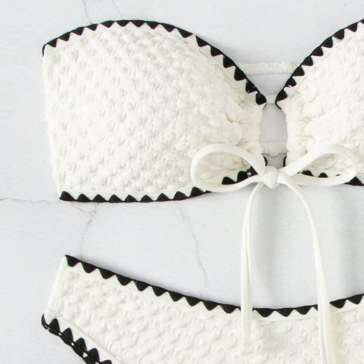 Traje de baño de bikini sexy blanco dividido para mujer, traje de baño de bikini estampado, conjuntos de natación