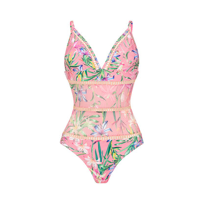 Pink Shoulder Strap Swimsuit