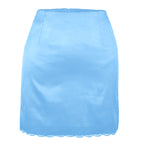 Women Clothing High Waist Sheath Solid Skirt Women Spring Summer Elastic Satin Lace Sexy Skirt BRINGITON