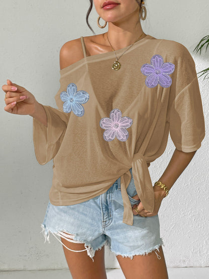 Khaki 3 Lace Flower