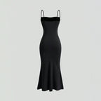 Milk Silk Pleated Waist Tight Party Slimming Covering Sheath Cami Dress Yiskiss