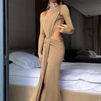 Vestido sexy de verano con abertura y espalda descubierta con el mismo tirante