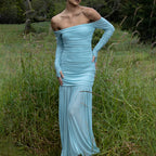 Summer off Shoulder Tube Top Dress Sexy Backless Pleated Slim Dress Women JULISSA