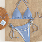 Sexy Bikini Backless Bandage Halter Cut out Bikini Swimsuit Bikini Twingo