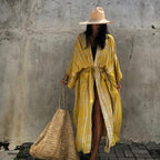Sun-Protective Clothing Lace Printing Cardigan Long Sleeve Beach Vacation Bikini Outwear Blouse Women Mangar