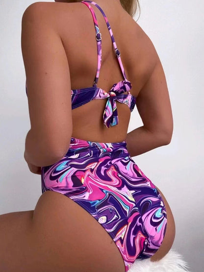 Traje de baño de una pieza con estampado sexy para mujer