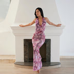 Summer Sexy Niche Halter Collar Printing High End Exquisite Dress