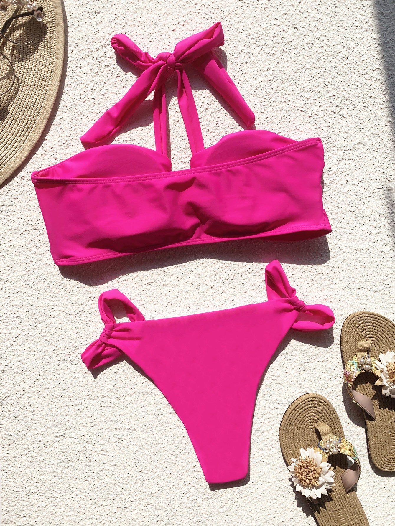 Bikini Double Bikini Solid Color Swimsuit Stitching Swimming Suit Women Sexy Swimsuit Strap CHENS