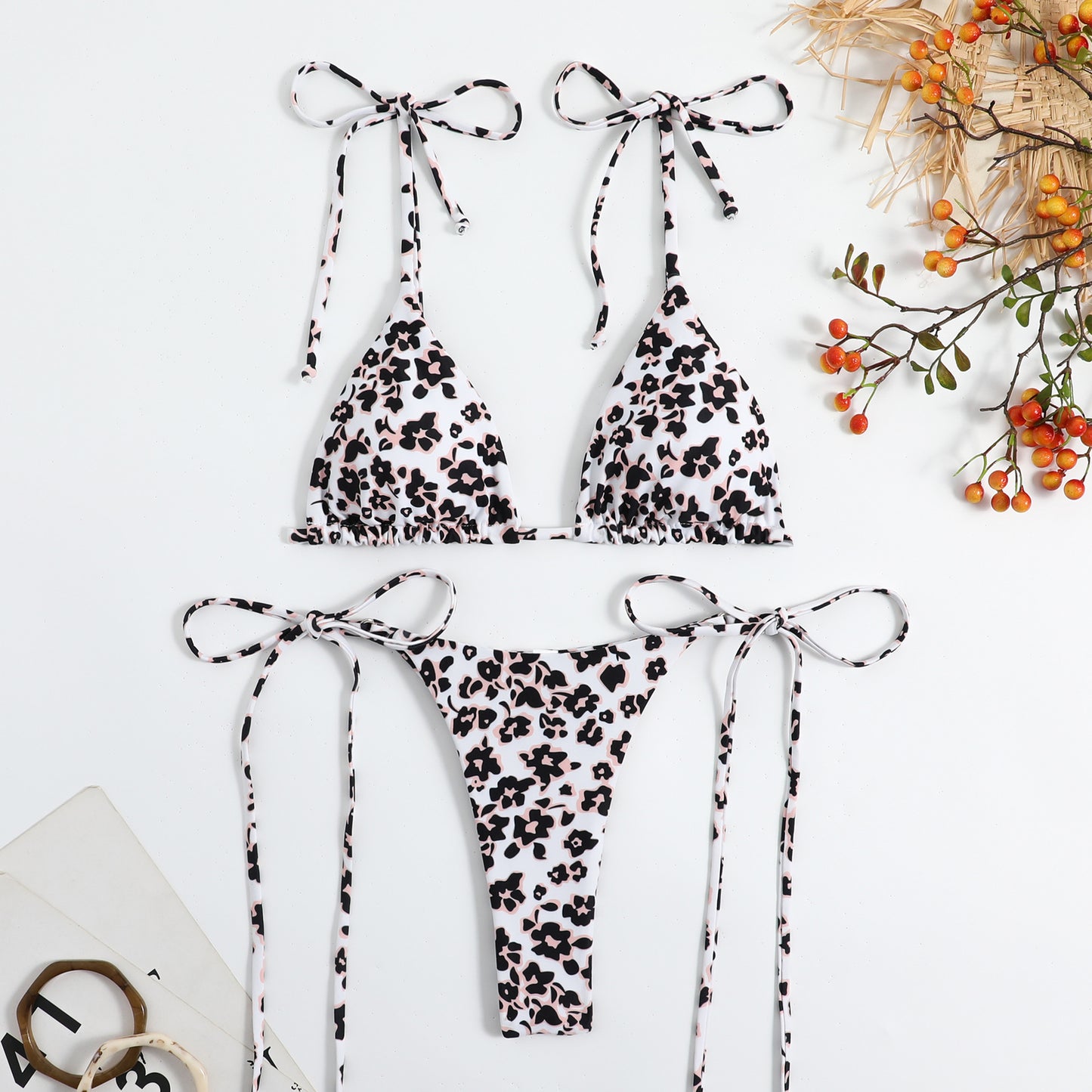 Black Flowered