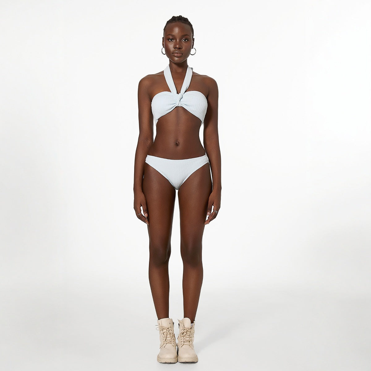 Traje de baño dividido para mujer, primavera, playa, ahuecado, recorte, vacaciones, bikini sexy, traje de baño con cuello halter sexy