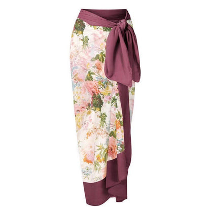 Pink Floral Separate Gauze Skirt