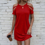 Women Clothing All Match Office Dress Spring Summer off the Shoulder Dress Yiskiss