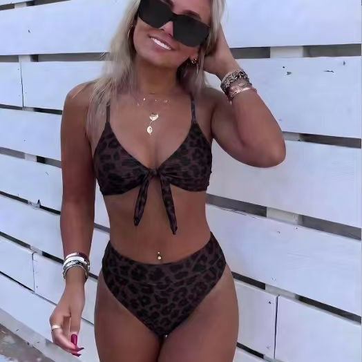Summer Spring Split Swimsuit Women Leopard Print Sexy Swimsuit OLam