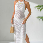 Beach Dress Sexy Vacation Cutout Blouse Sexy Backless Dress Bandage with Dress Oyimi