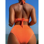 Sexy Bikini Ladies Split Backless Swimsuit Ribbon Swimsuit Kaijea