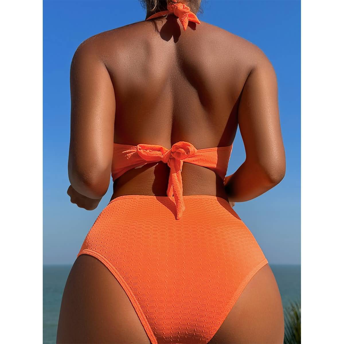Bikini sexy para mujer, traje de baño con espalda descubierta y abertura, traje de baño con cinta