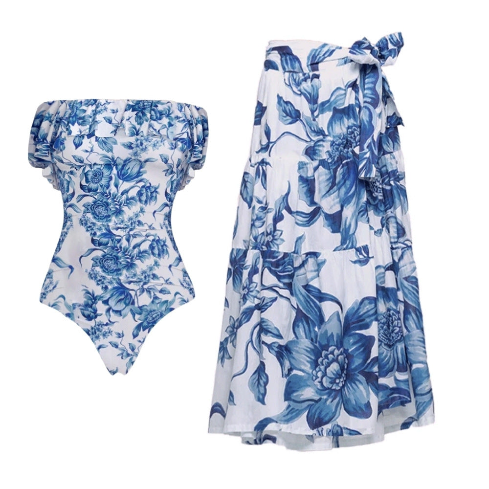 Tube Top One-Piece Suit