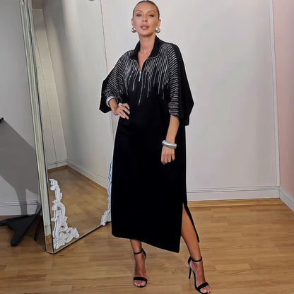 Autumn Printed Loose Women Wear Long Sleeve Dress