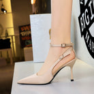 Sexy Leopard Print Stiletto Heels Women Pointed Toe Satin Hollow Out Cutout out Strap Classy Shoes ForestFootwear