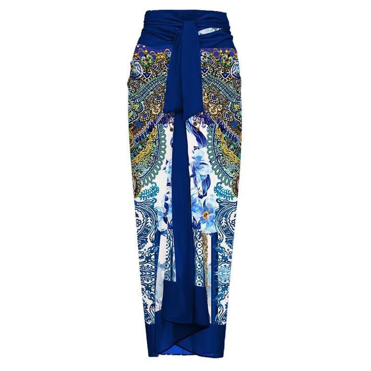 Blue and White Porcelain Hip Skirt-1