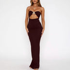 Summer Arrival Women Tube Top Hollow Out Cutout Slim Fit Backless Starfish Decorative Dress WensDiva