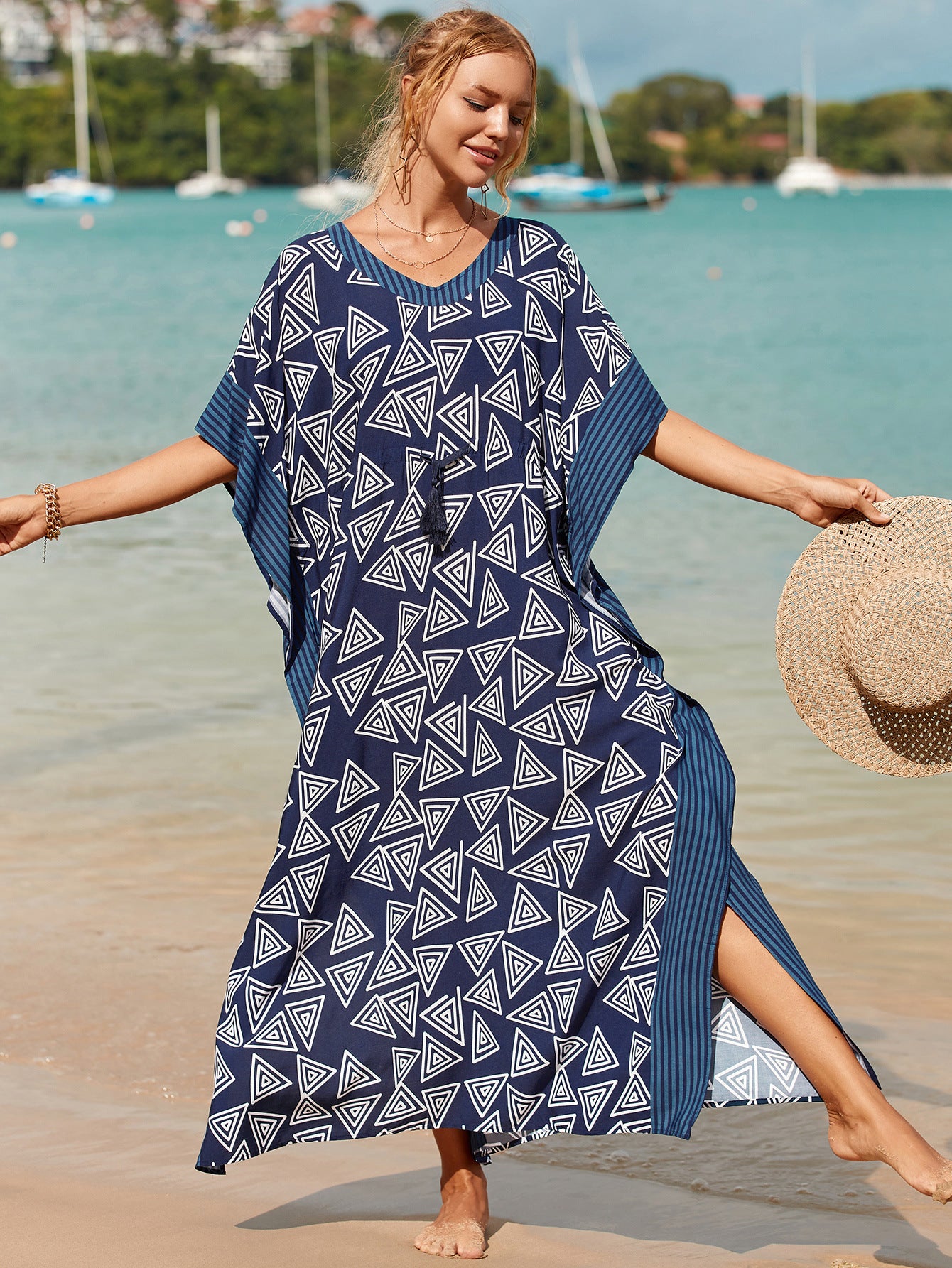 Dark Blue White Triangle
