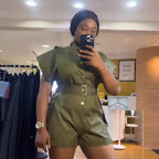 Combinaison cargo ample sans manches pour femme, tenue de bureau décontractée
