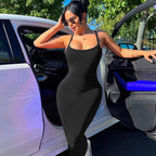 Summer Women Clothing Sexy Slim Fit Drape Sunken Stripe Strap Dress George