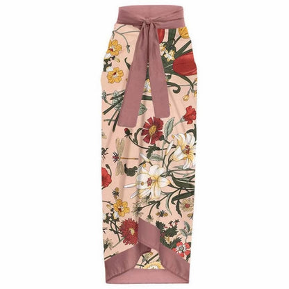 Red Flower Hip Skirt