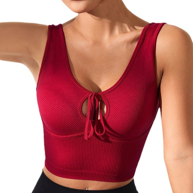 Spring Nude Feel Slim Fit Beauty Back Exercise Bra Sports Running Fitness Top Yoga Vest for Women FINEWELL