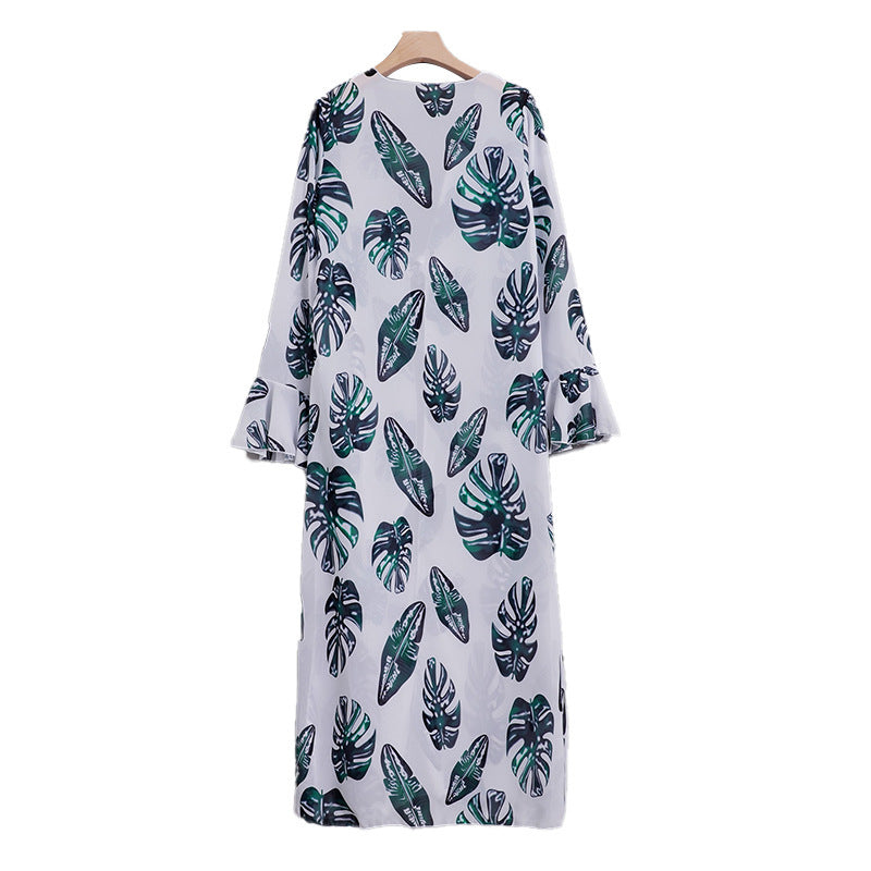 Bikini Swimwear Sexy Print Long Anti Cover up Swimsuit Bikini