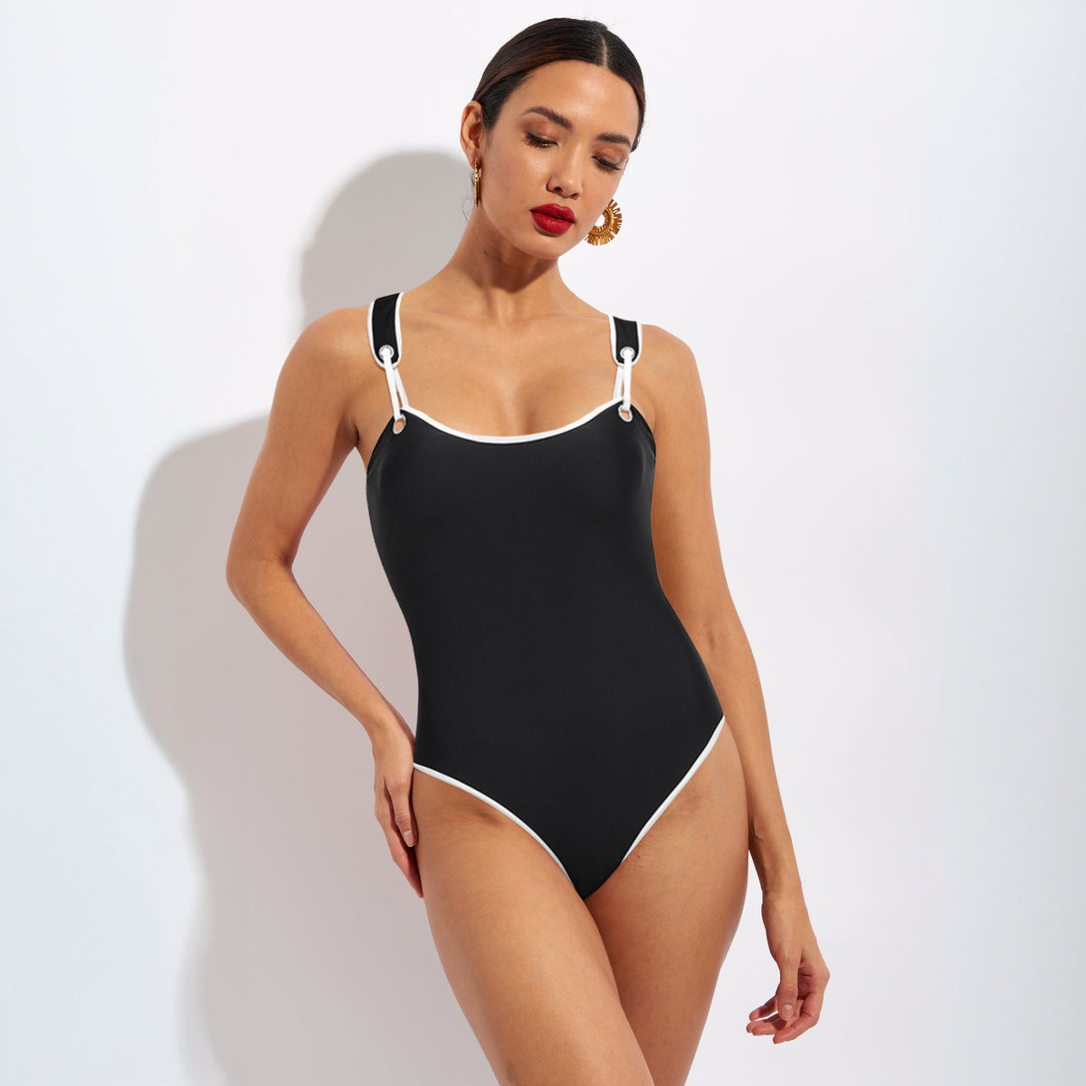 Swimsuit Black High Grade One Piece Swimsuit Women ShineRealm