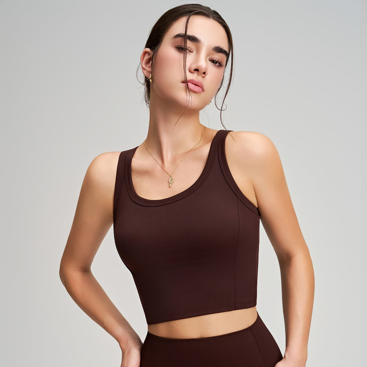 Yoga Vest Top Fixed Cup Workout Bra Women Shockproof Push-up Medium High Strength Sports Underwear Ruiesf