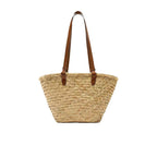 Simple Shoulder Straw Bag Large Capacity Straw Bag Woven Bag Vacation Beach Bag Natural Grass Women Bag EaseWoven