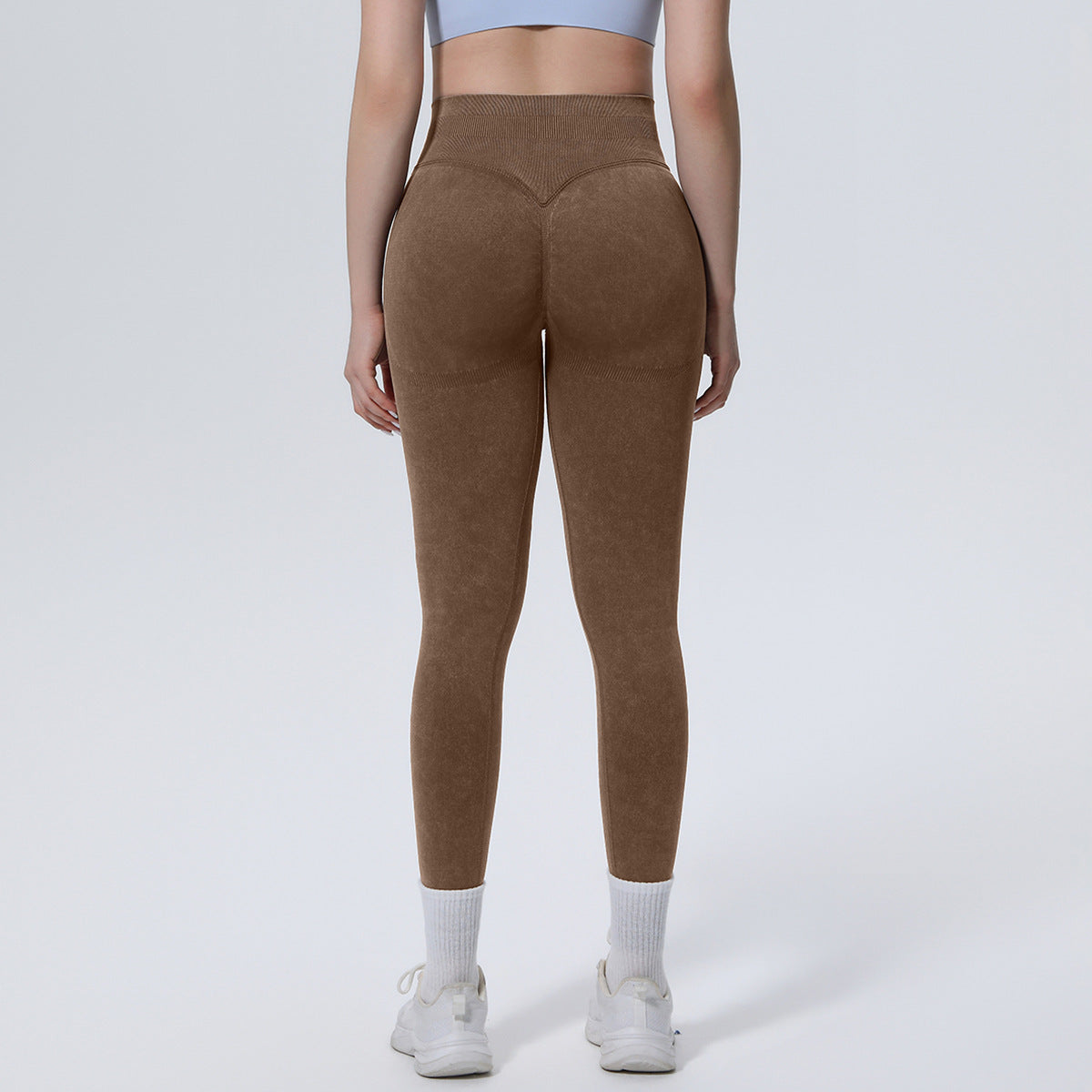 Seamless Knitted Stone Washed Yoga Pants High Waist Hip Lift Tight Trousers Running Sports Fitness Yoga Trousers for Women NESHA