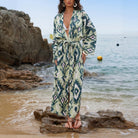 Beach Dress Women Casual Holiday Floral Print Pullover Bikini Swimsuit Blouse Sun Protective Clothing Mangar