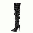 Spring Summer Catwalk Show Patent Leather Slimming Pointed Stiletto Heel Women High Heel Boots Euseen