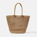 Sac en paille, sac bandoulière simple et portable, grande capacité, sac femme, sac de plage pour vacances d'été, sac tissé 