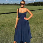 Women Wear Autumn Winter Sexy Waist Trimming Slim Backless Sling Dress BULLINGER