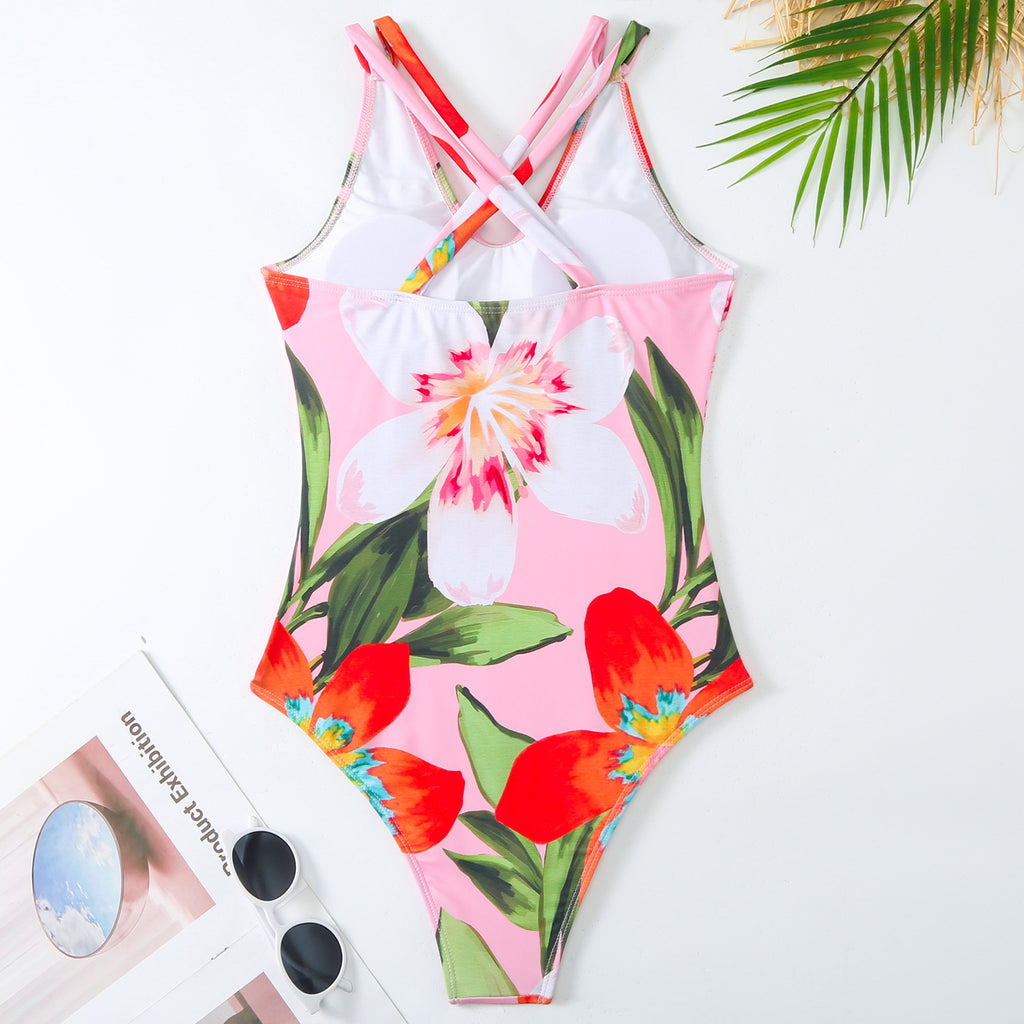Traje de baño de una pieza de color sólido para mujer, estilo retro francés que cubre el vientre fino para nadar