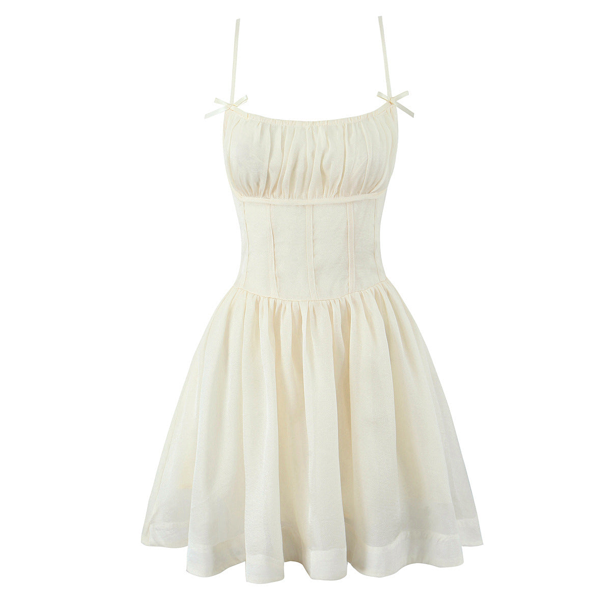 Bow Sling Dress Women Sexy Fairy Temperamental Waist Slimming Vacation Dress HNC