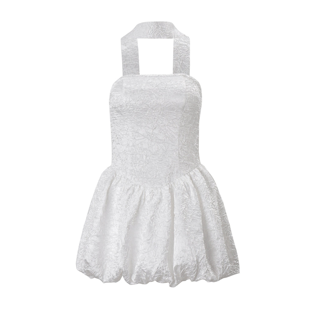 Vestido tubo sexy francés de otoño para mujer, vestido corto ajustado con cintura abullonada y lazo.