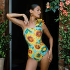 Women Swimsuit Sunflower Printed One Piece Swimsuit Set ShineRealm